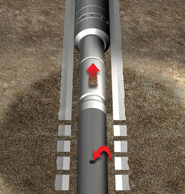 A sand screen is placed underground.