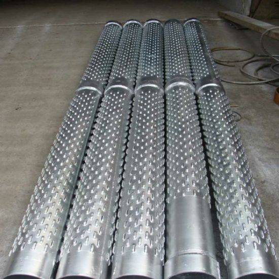 The picture shows several straight seam welded bridge slotted screens.